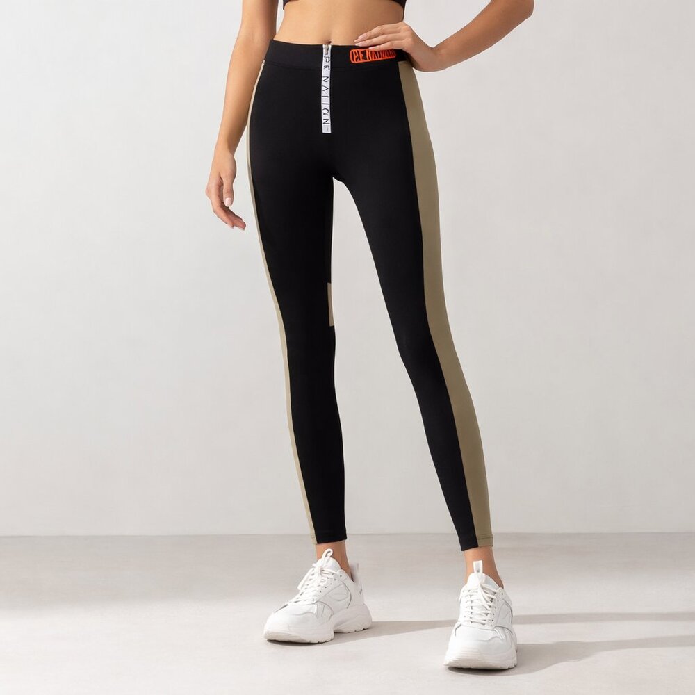 P. E Nation Rudimental Exposed Logo Zipper Legging S